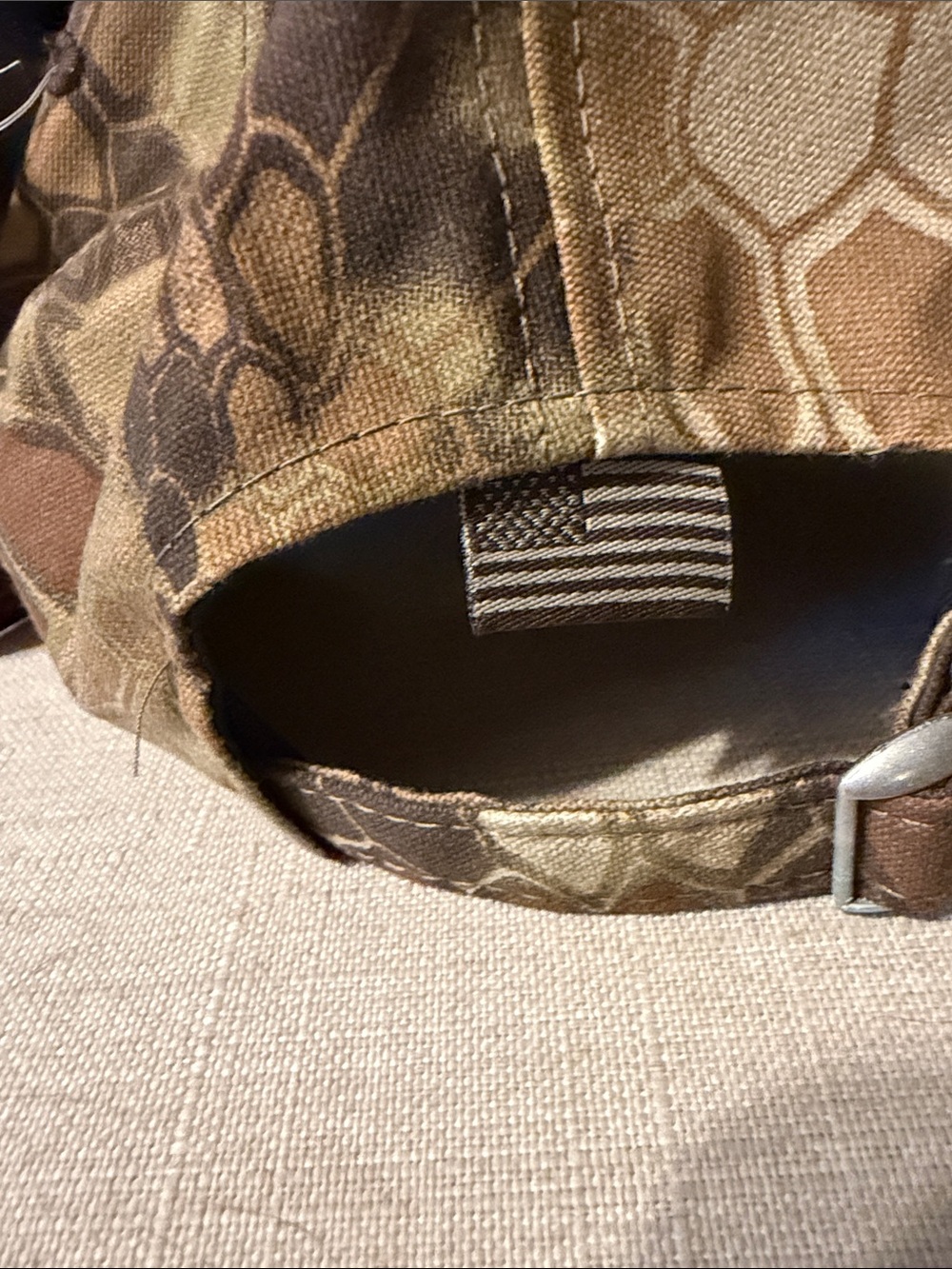 Jeep Camo Hat with Black Logo and American Flag Accent - Picture 5 of 6